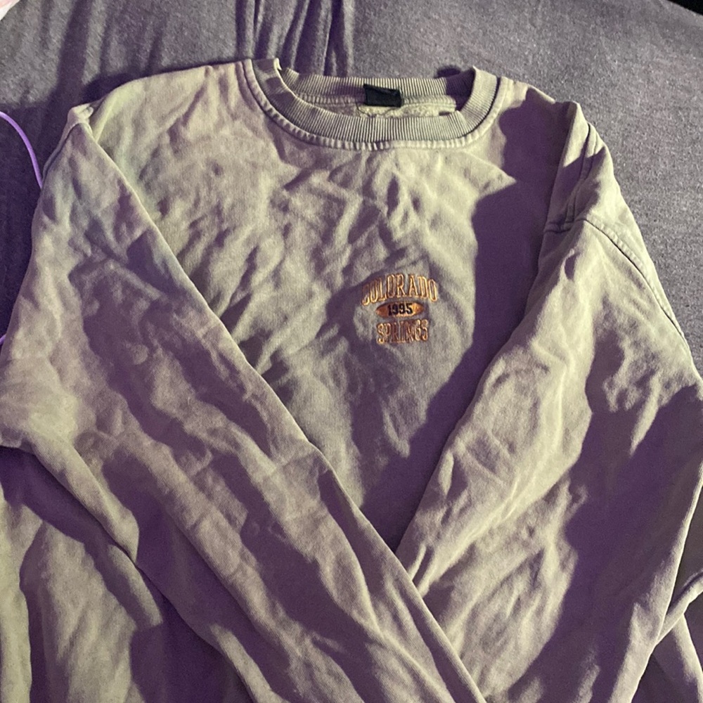 Olive Green Urban Outfitters Colorado Springs Crewneck, Size L